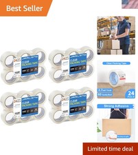 Durable 24 Rolls Clear Packing Tape 1.88" Wide, Ideal for Shipping Sealing