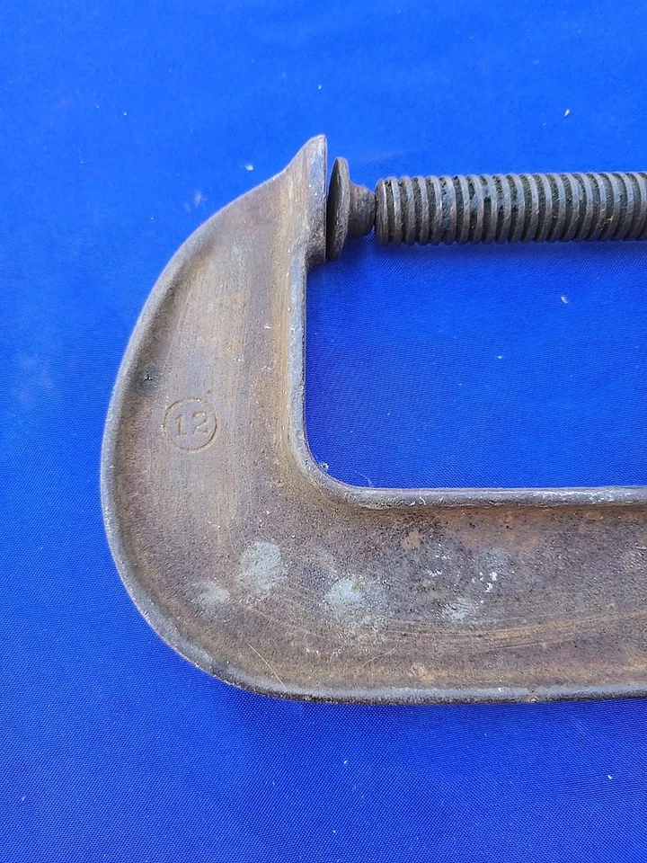 Vtg Original 12" Jaw Opening, 2-3/4" Throat Depth Heavy Duty Forged C-Clamp - Image 3 of 4