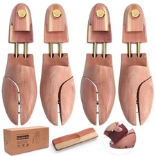 Cedar Shoe Trees for Men, Wood, Twin Tube, 2 Pack, Sizes 7-14