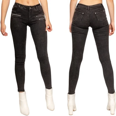 Damen Stretch Skinny Slim Fit Jeggings Treggings Leggings Hüfthose verwaschen - Bild 1 von 4