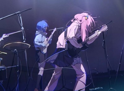 Anime girls bocchi the rock guitar gotou hitori ryo Play Gaming Mat Desk Game