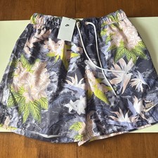 NEW 60 Nike Swim Trunks Shorts Floral Tropical Mesh Lined Drawstring Size M
