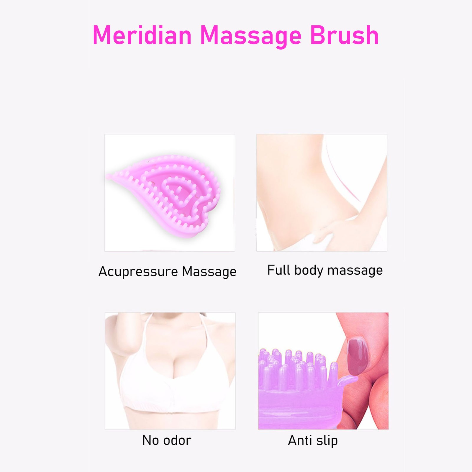 Body Meridian Massage Brush Dissolving Nodules Lymphatic Drainage Silicone B ECM