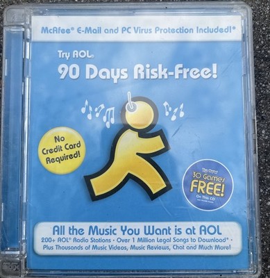 AOL 90 Days Risk-Free Security Edition CD for PC, McAfee Protection, 30+ Games