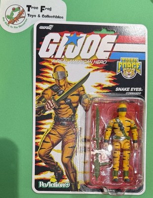 G.I. Joe  Super 7 Reaction+ Plus Tiger Force Snake Eyes O Ring Figure New MOC