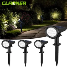 Solar Spot Lights 10LED Outdoor Garden Pathway Adjustable Stake Lamps 3 Modes US