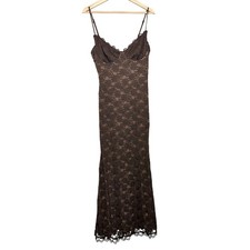 MESHKI Brown Floral Stretch Lace Bustier Sleeveless Maxi Dress XL DR06219KD6
