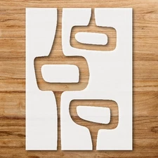 Abstract Shapes Modern Design Stencil for Creative Projects - StencilAir