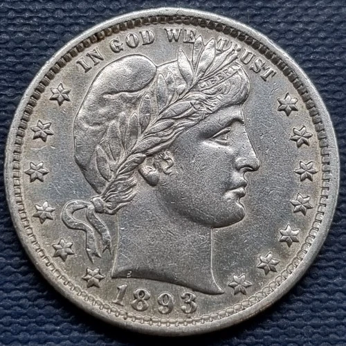 1893 O Barber Quarter 25c High Grade UNC Uncirculated Details #93654