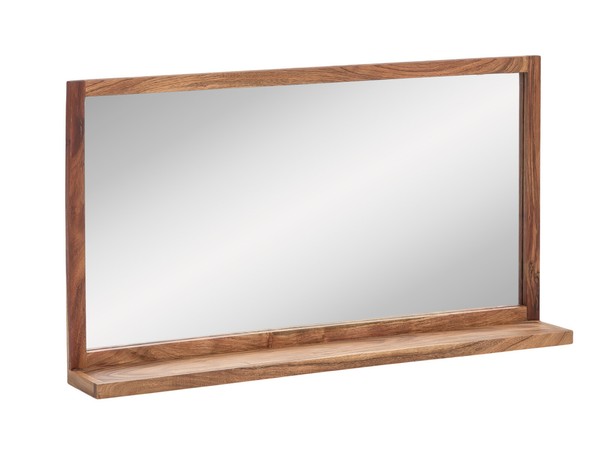 Bad Spiegel 105X60 Mit Ablage Wandspiegel Holz Akazie Hell BadmöBel Sydney-image