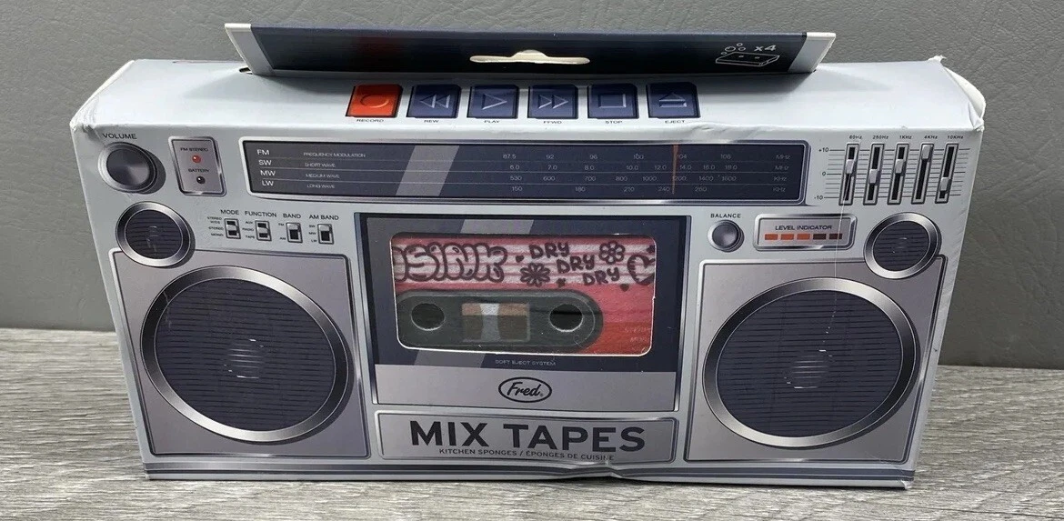 Fred & Friends Mix Tape Kitchen Sponges