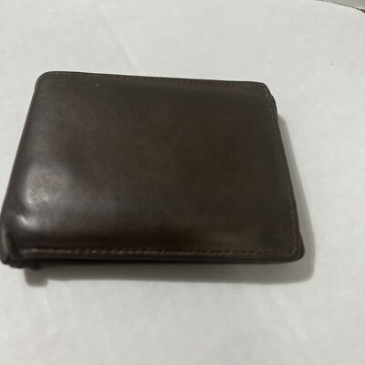 Himi Bi-Fold Mens Leather Wallet Distressed Look Soft Brown Free Shipping 2