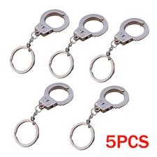 5pcs Mini Handcuffs Metal Keychain Keyring Handcuff Key Chain Holder Key Ring