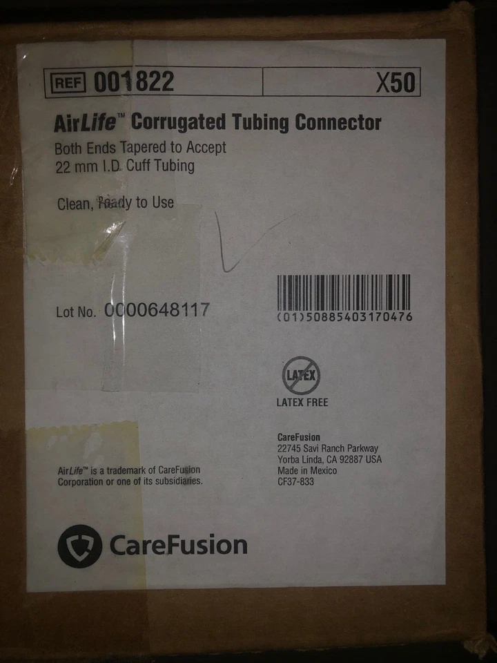 Airlife corrugated tubing connectors 001822 TAPERED ENDS (50/CS) CareFusion Foto 3 de 3