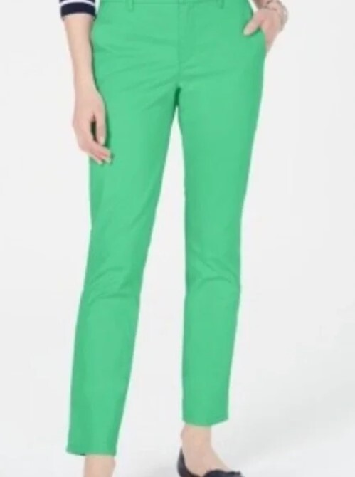 Ralph Lauren Polo Quin Boyfriend Chino Neon Citrine Cotton Pants Jeans sz 14