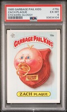 1985 Topps Garbage Pail Kids OS2 Zach Plaque #75B - Stickers Glossy - PSA 6