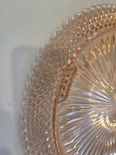 Rare Vintage Depression Glass 12" Cake Plate Pink by Anchor Hocking Ms. America - Picture 3 of 6