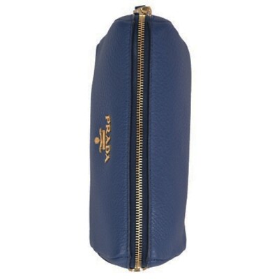 New Prada Contenitore Baltico Navy Blue Vitello Daino Vanity Case