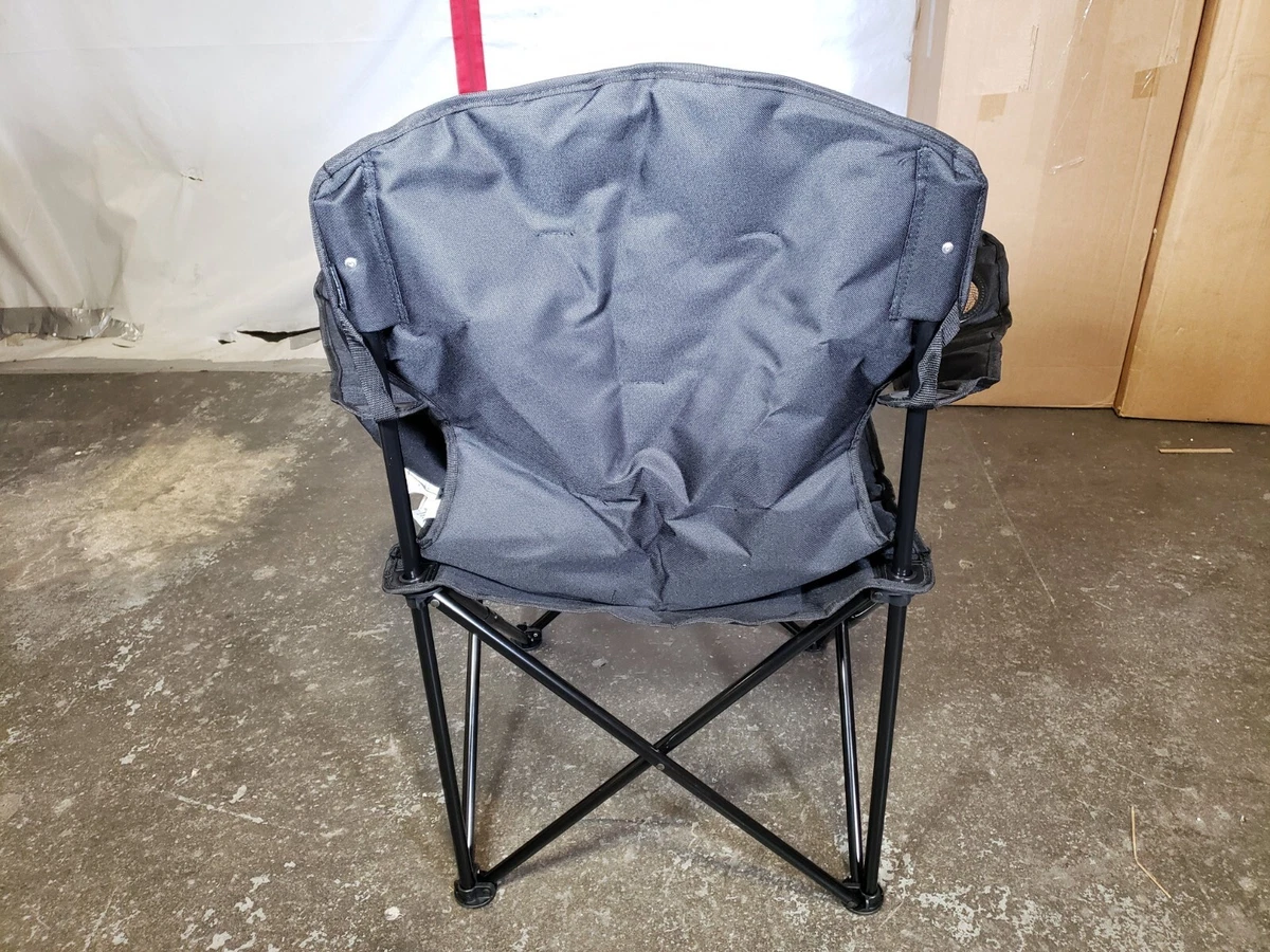 Amazon Basics Black Padded Folding Outdoor Camping Chair With Cooler XL