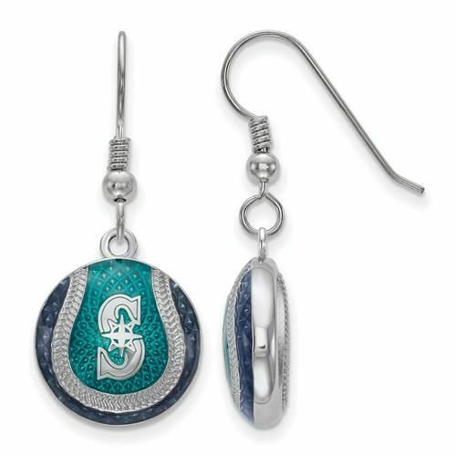 SS Seattle Mariners Domed Enameled Baseball Earrings eBay