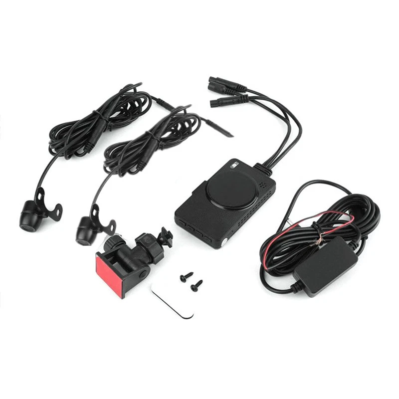 Gravador de câmera de motocicleta 3" gravador de tela LCD à prova d'água DVR câmera de lente dupla - Imagem 2 de 4