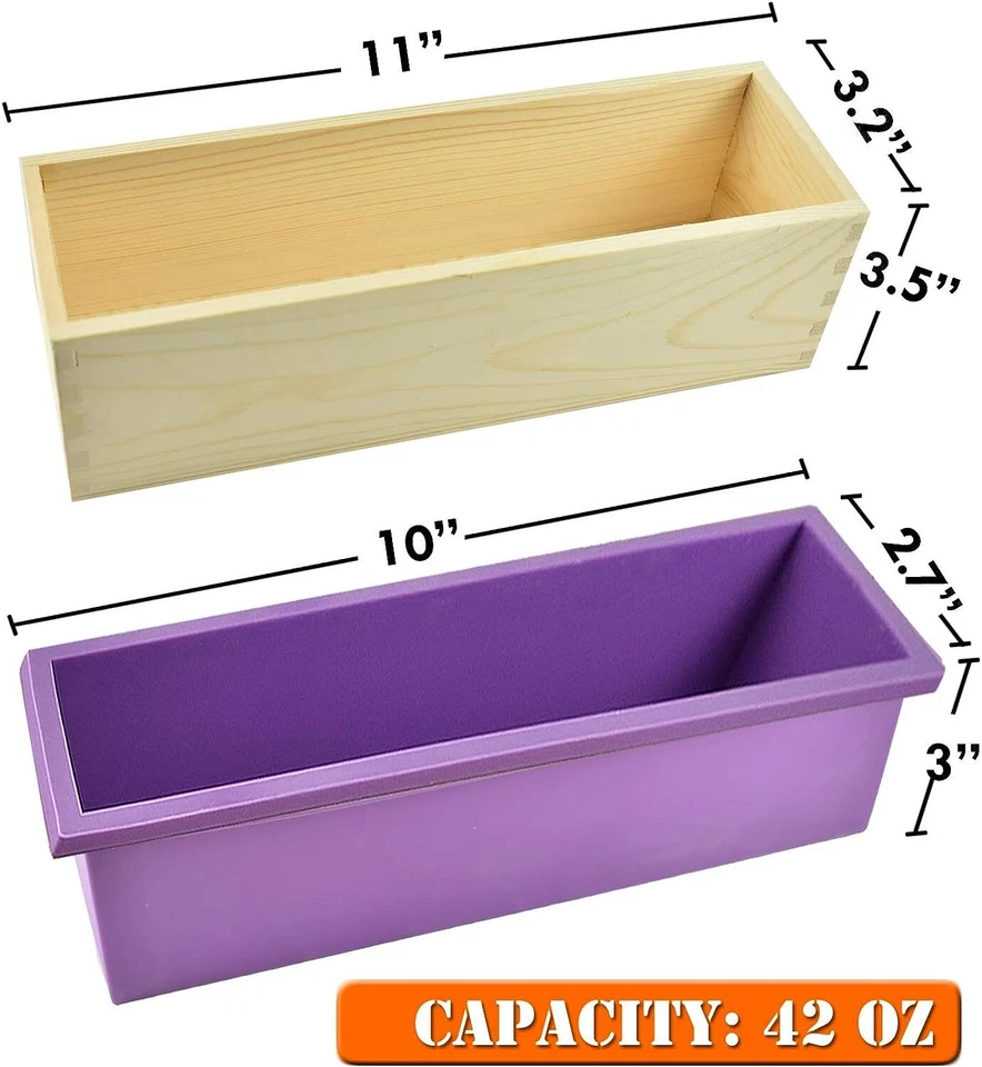 СИЛИКОНОВАЯ ФОРМА ДЛЯ МЫЛА Буханка Деревянный Резак Деревянная Коробка Нарезчик Нержавеющей Стали ARTCOME - Изображение 4 из 4