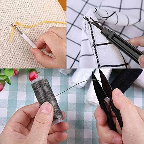 Sewing Kit Set Awl Leather Hand Stitcher Repair Set Heavy Duty Thread Needles - Picture 4 of 7