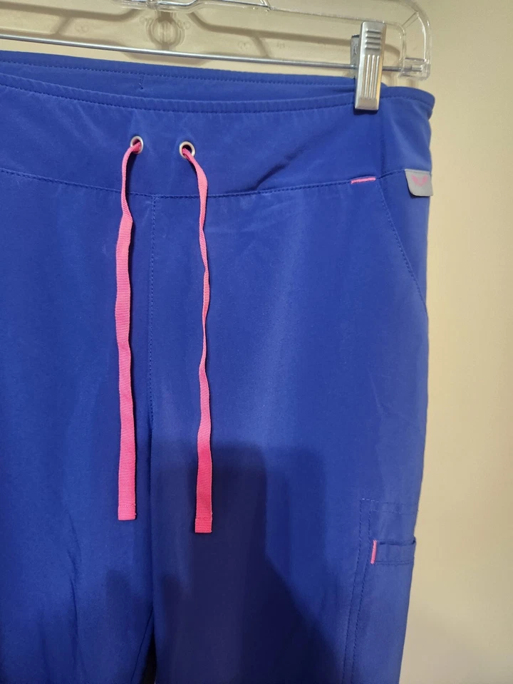 Pantalones Médicos Smitten Para Mujer Talla TXS Azul Caribe Cordón Cintura Alto Foto 3 de 4