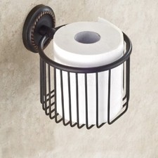 Oil Rubbed Bronze Wall Mount Bathroom Toilet Tissue Paper Roll Holder Basket