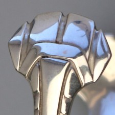 Fine and unusual cased French Art Deco Modernist solid silver Sugar Tongs C.1920