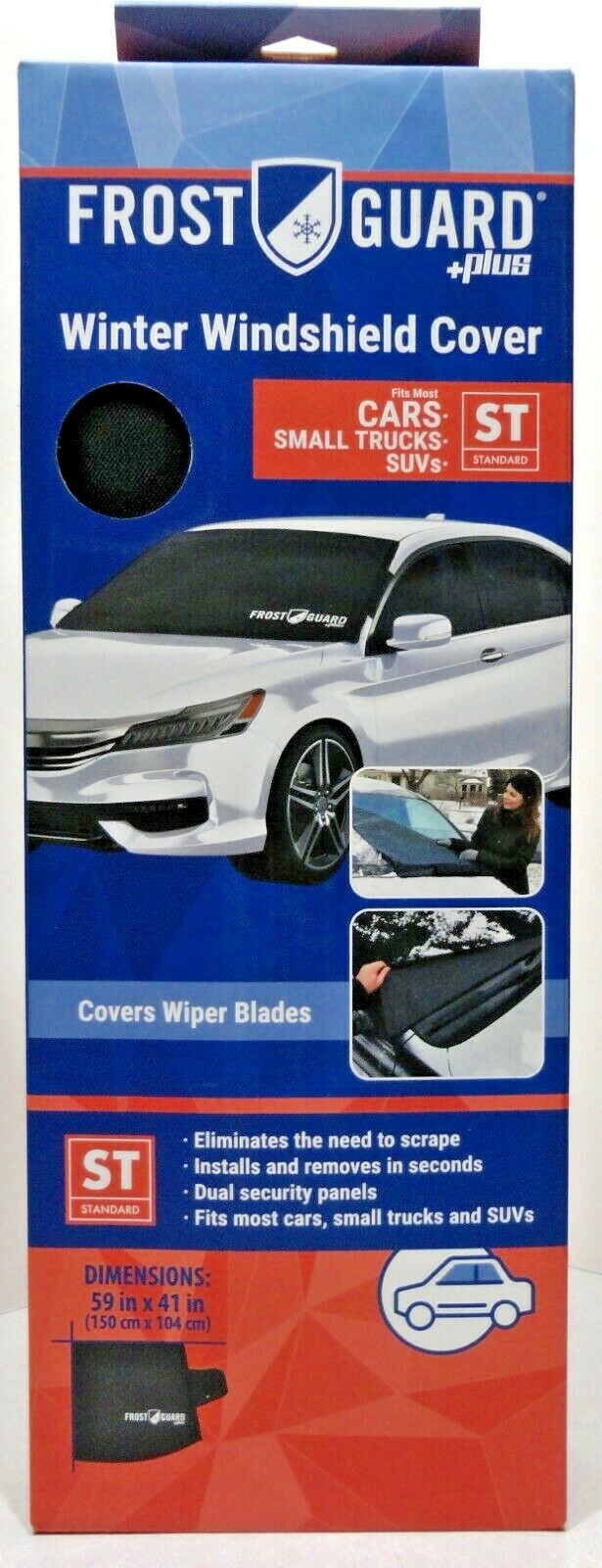 Frost Guard +Plus Winter Windshield Cover Fits Most Standard Cars, Sm
