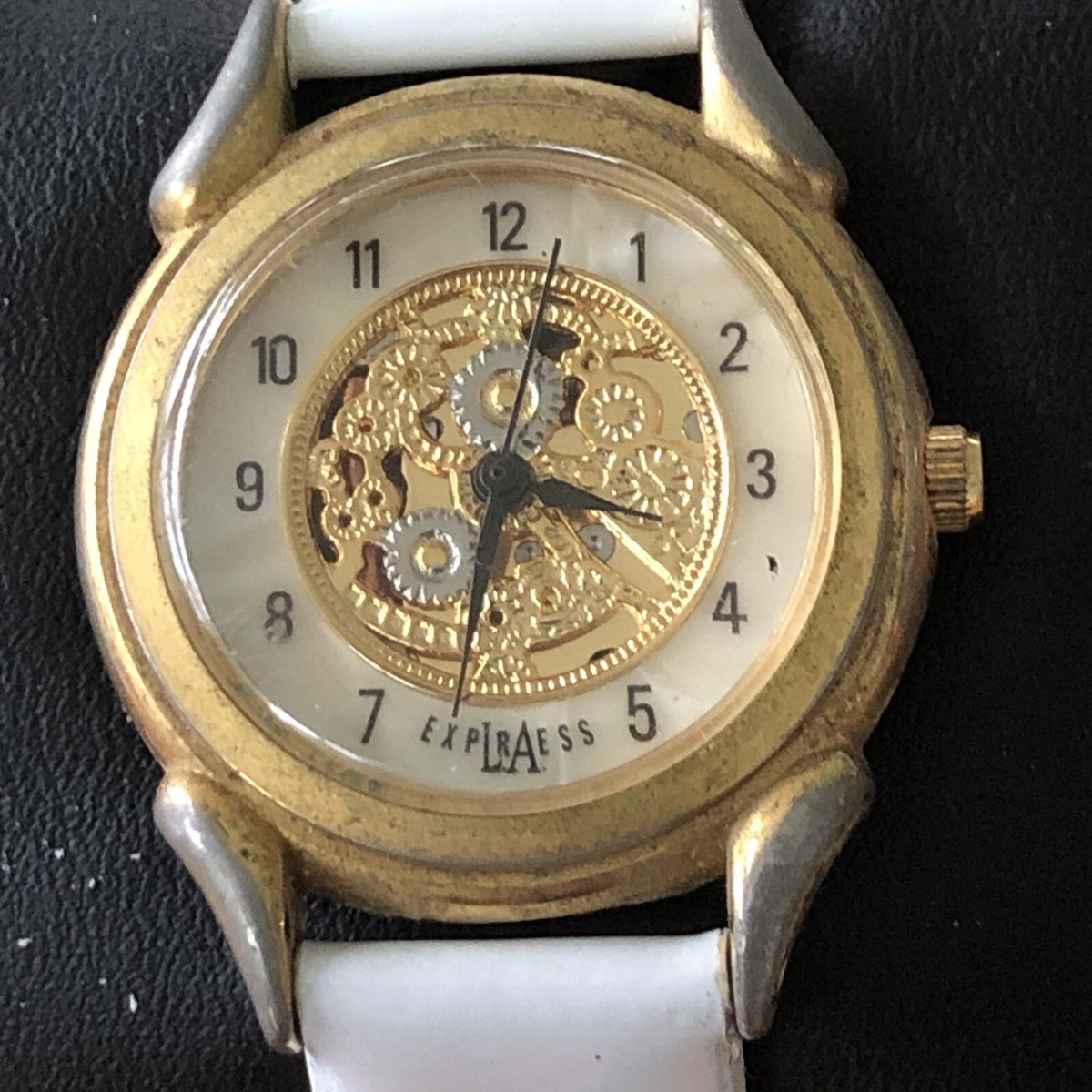 L.A. Express Gold Tone Crystal Bezel Quartz Watch ring As is no battery L.A. Express LAX010 Gold-tone Women main image 4