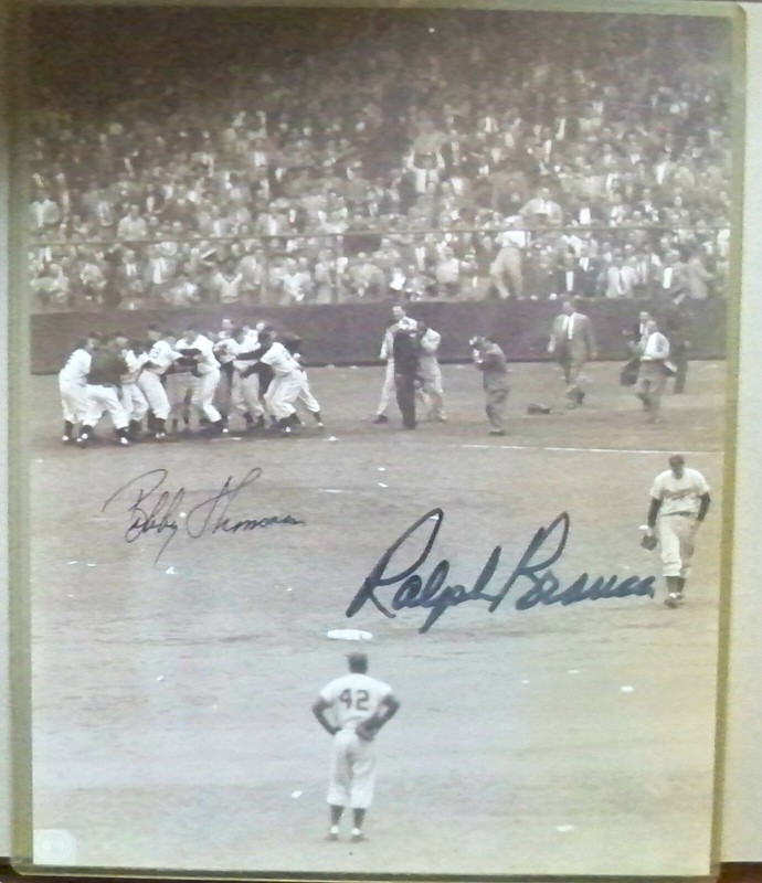 Ralph Branca And Bobby Thomson Dual Autograph 8x10 Photo