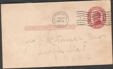 1913 postal card DPO New York Station X to Post Office Sta F/ unable to report