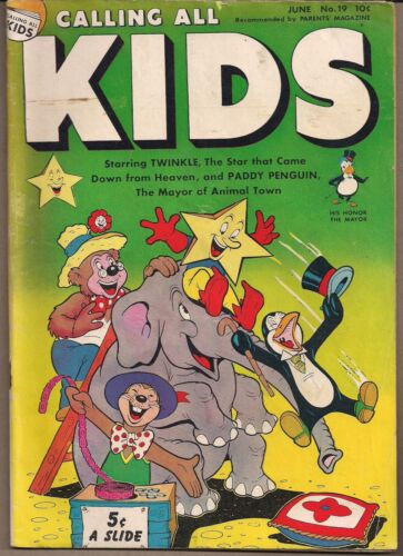 CALLING ALL KIDS #19 QUALITY 1948 ALL AGES FUNNY ANIMALS RIDDLES & PUZZLES FINE - Picture 1 of 2