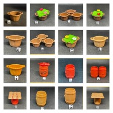 Playmobil Woven Baskets Treasure Chest Milk Crate Barrels Flowers Sacks Money