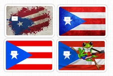 Puerto Rico Flag ATM Debit Credit Card Skin Sticker Latino Art USA America Frog
