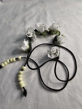 White flower crown headband, wedding headband