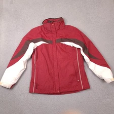 Columbia Womens Medium Red White Interchange 3 In 1 Coat Ski Jacket Water Resist