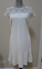 Women's Dress, White-Off-White, Lace top, Short sleeve, Ralph Lauren, Size 4