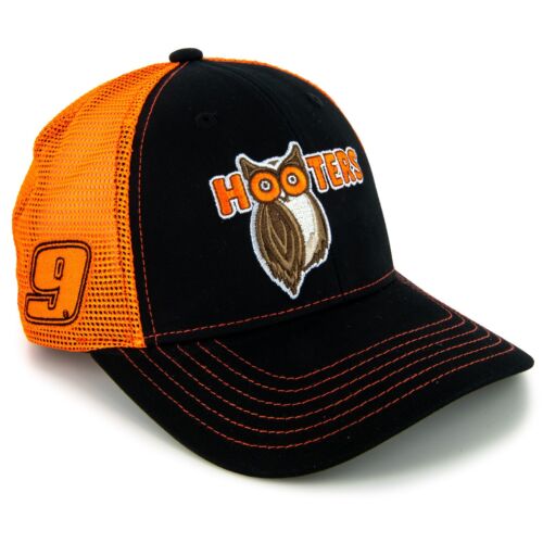 Chase Elliott Hooters Sponsor Mesh Hat Black/Orange - Picture 1 of 4