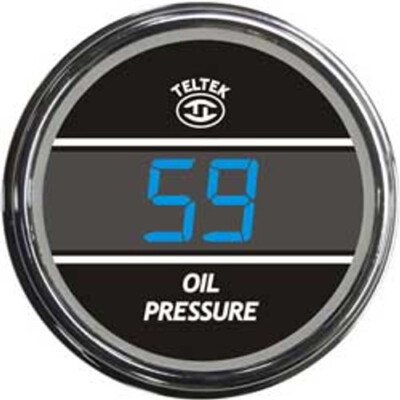 Teltek Blue Oil Pressure Gauge 0-150 PSI for 2006 & Newer Kenworth | 219.6K