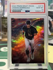 2022 Prizm Draft Picks  JASSON DOMINGUEZ LAVA FLOW SSP Yankees PSA 10 GEM MINT