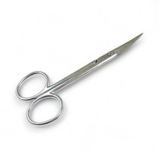 Japanese Chrome Eyebrow Scissors Curved/Straight Tip Precision Trimmer w/Cover