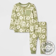 Cat Jack Baby Halloween Skull Bones 2pc Outfit - 3-6M