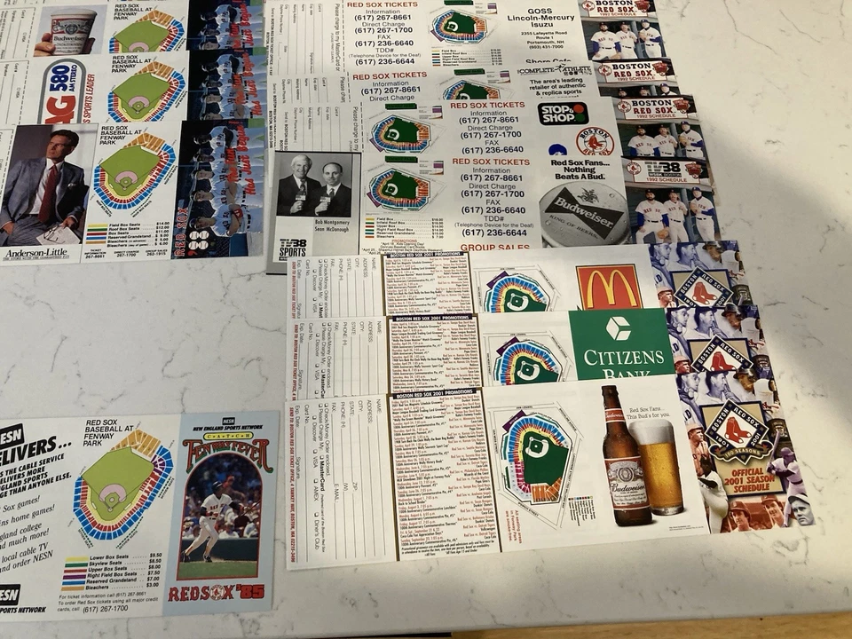 Lot of 51 Diff 1970’s-00’s Boston Red Sox  Pocket Schedule Lot Ted Pedro Yaz - Image 4 of 4