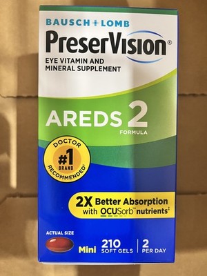 Bausch Lomb PreserVision AREDS 2 Formula, 210 Soft Gels EXP 09/2027