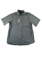 Daniel Cremieux Mens Large Signature Collection Button Up Shirt Blue/Black Check