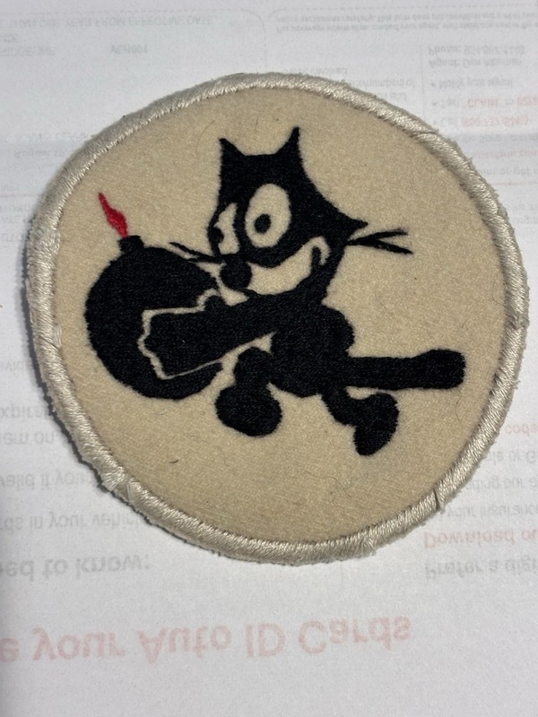 US NAVY JACKET PATCH BLACK CAT   VF - 6F FIGHTER SQUADRON  FELT