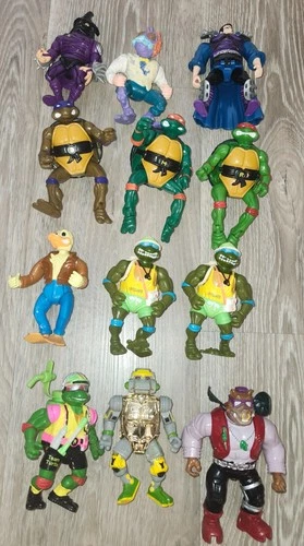 Lot of 12 Vintage Teenage Mutant Ninja Turtles Action Figures - See Photos